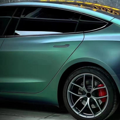 Vinilo para coche Tesla ultramate color verde aurora diamante