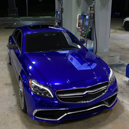 Vinilo para coche de calidad con acabado cromado tipo espejo azul