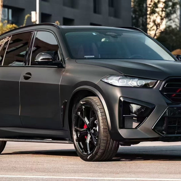 Satin Black Car Vinyl Wrap