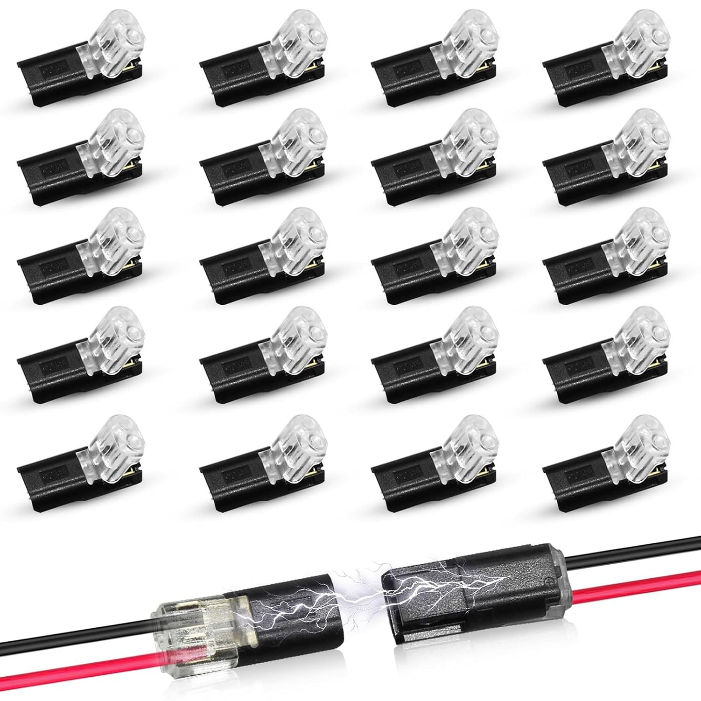 Double-Wire Plug-in Connector Led Light Strip Connectors 2 Pin