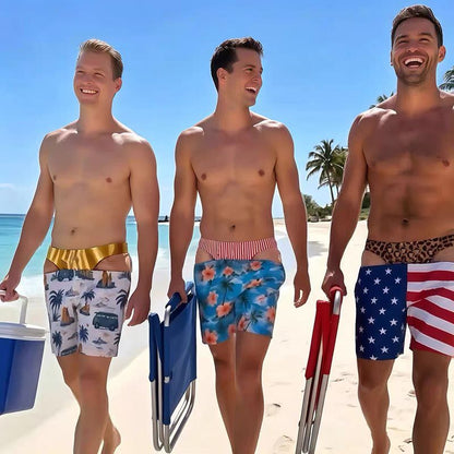 Custom Funny Patriotic Men Swim Trunks