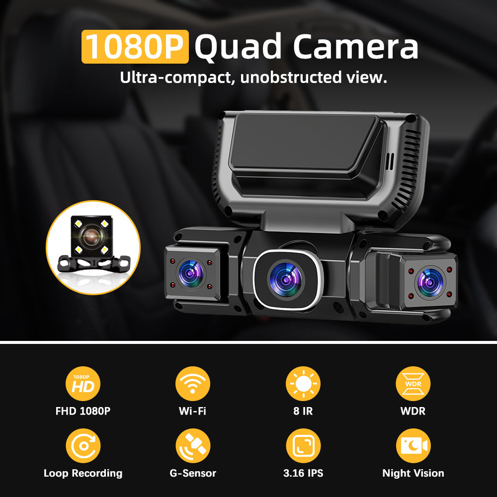 360 Degree View 4 Channel Dash Cam