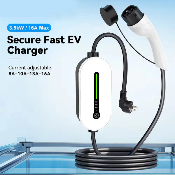 EV Portable Charger Type2 /GBT Plug Connector 16A 1Phase 3.5KW Type1 3.5m Wallbox Charging Station for Electric Vehicle