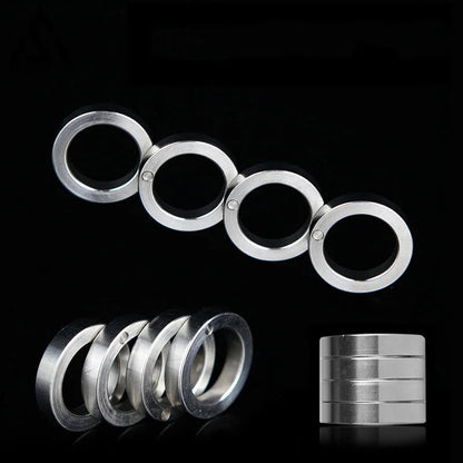 Steel Foldable Four-Finger Defense Ring-GS140