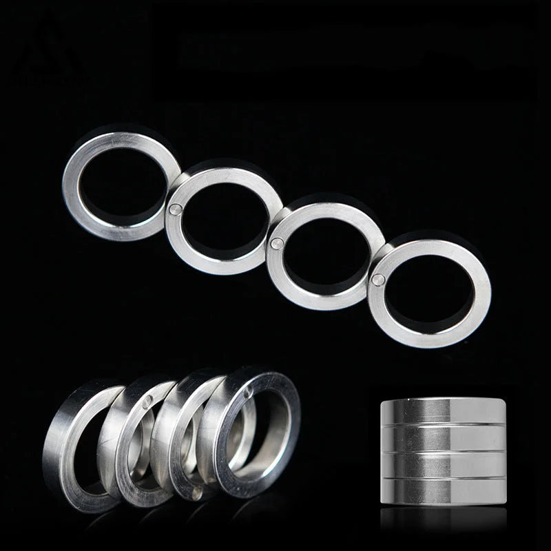 Steel Foldable Four-Finger Defense Ring-GS140