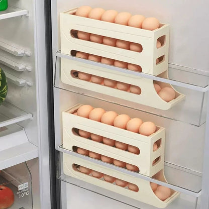 Egg Holder for Fridge, Eggs Dispenser Auto Rolling