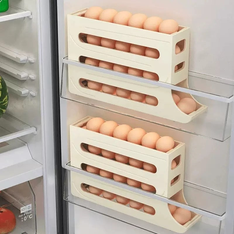 Egg Holder for Fridge, Eggs Dispenser Auto Rolling