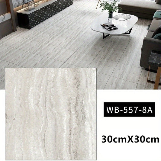 Peel & Stick Marble-Look Floor Tiles