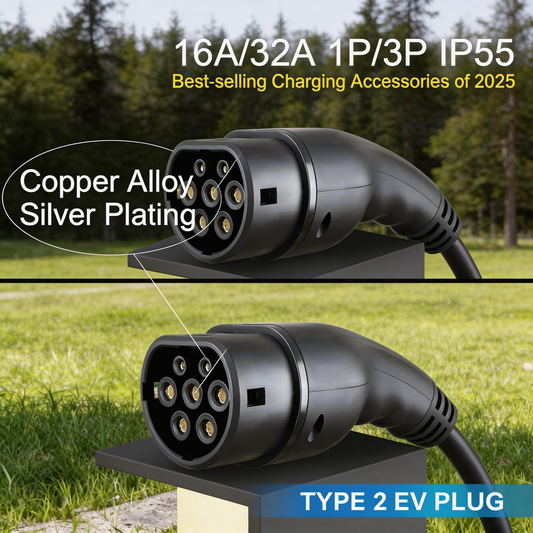 3.6KW 7.2 11 22KW Male Type 2 EVSE Female gun EV Charger Car Plug IEC 62196 Convertor 16A 32A Electric Vehicle Charging Station