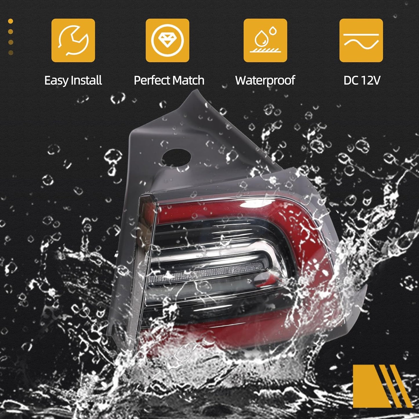 3 Pin LED Tail Light Assembly, Rear Right Passenger Side Brake Outside Tail Lamp, for Tesla Model 3 2017 2018 2019 2020