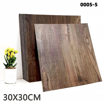 Peel & Stick Wood-Grain Floor Tiles
