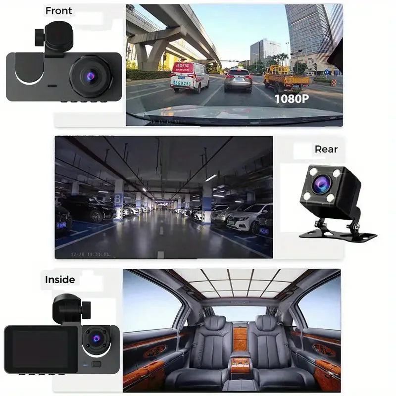 4K+1080P 3 Channel Dash Cam