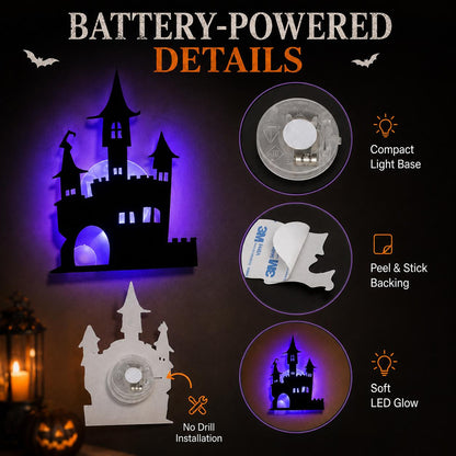 Halloween LED Silhouette Wall Light Stickers