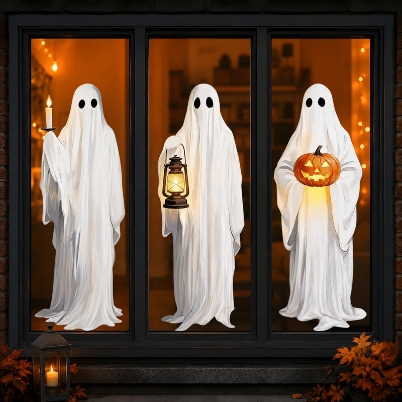 Extra Large Halloween Ghost Window Clings – 3 Sheets