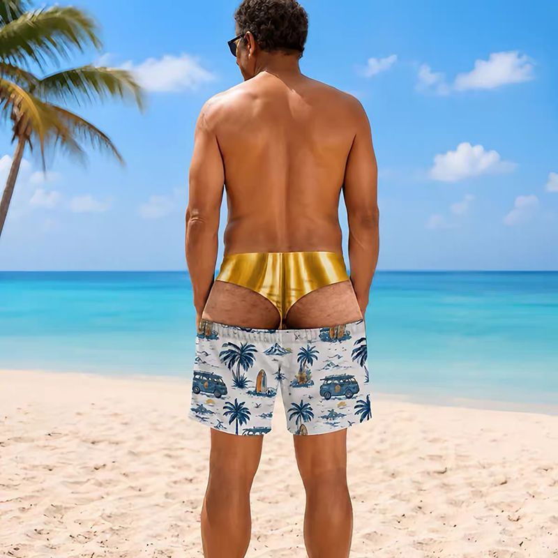 Custom Funny Patriotic Men Swim Trunks