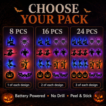 Halloween LED Silhouette Wall Light Stickers