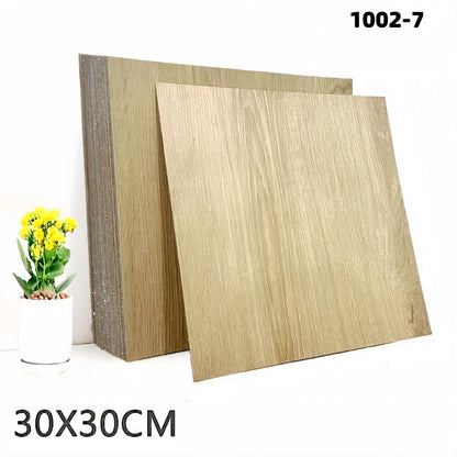 Peel & Stick Wood-Grain Floor Tiles