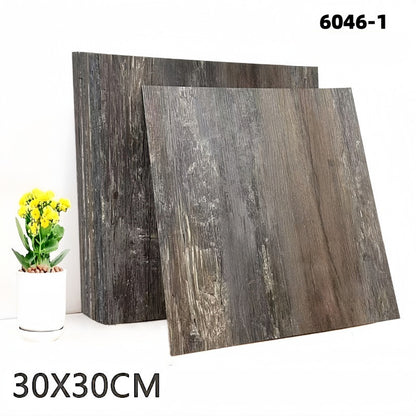 Peel & Stick Wood-Grain Floor Tiles