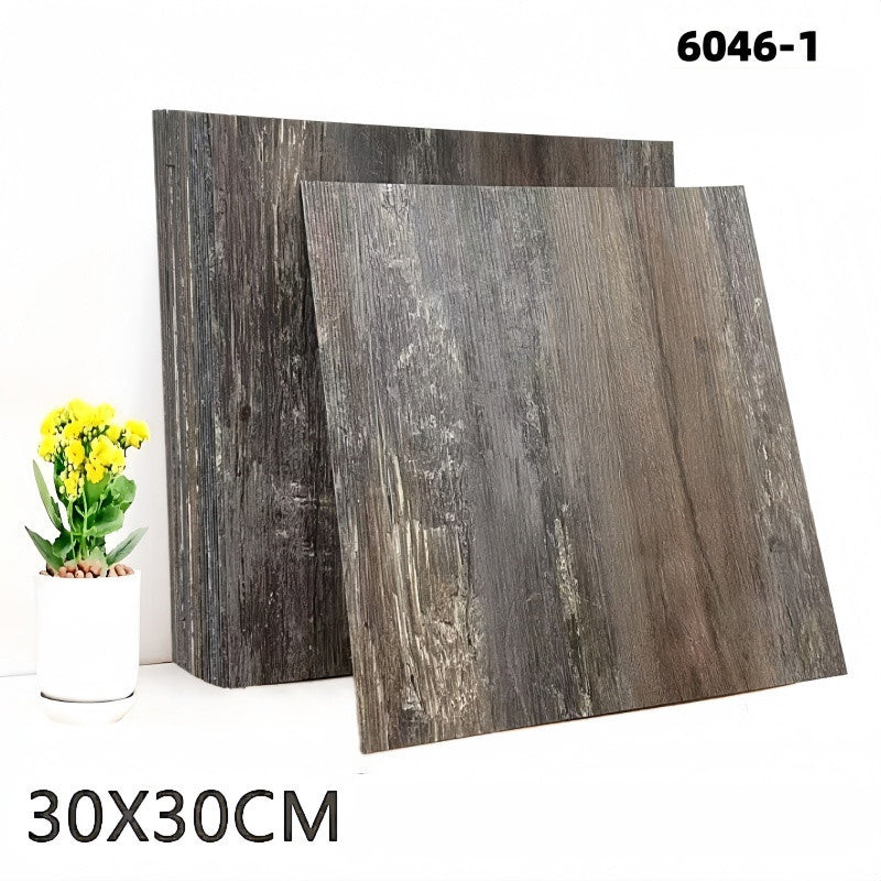 Peel & Stick Wood-Grain Floor Tiles