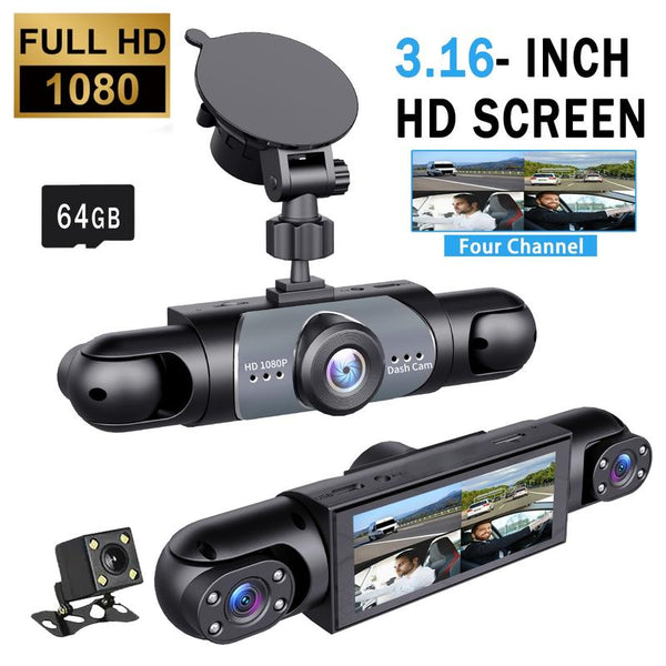 4 Channel Dash Cam, Front Rear Left and Right