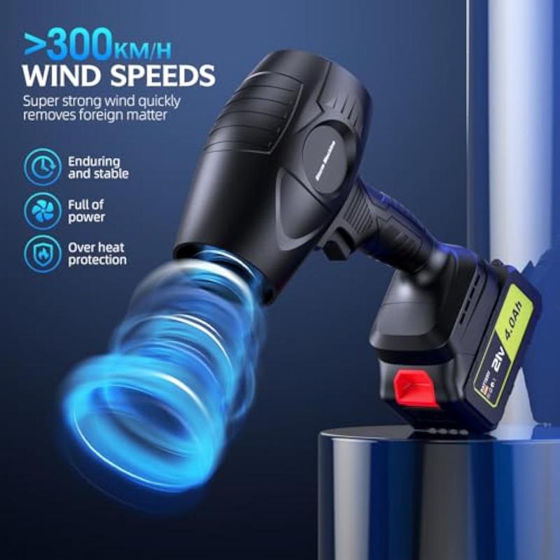 Cordless Leaf Blower Violent Turbo Fan 200W Handheld Super Power Air Duster