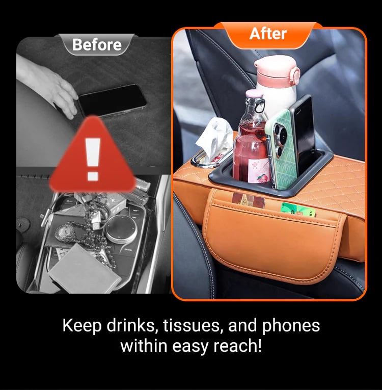 Multifunctional PU Leather Car Armrest Box Mat