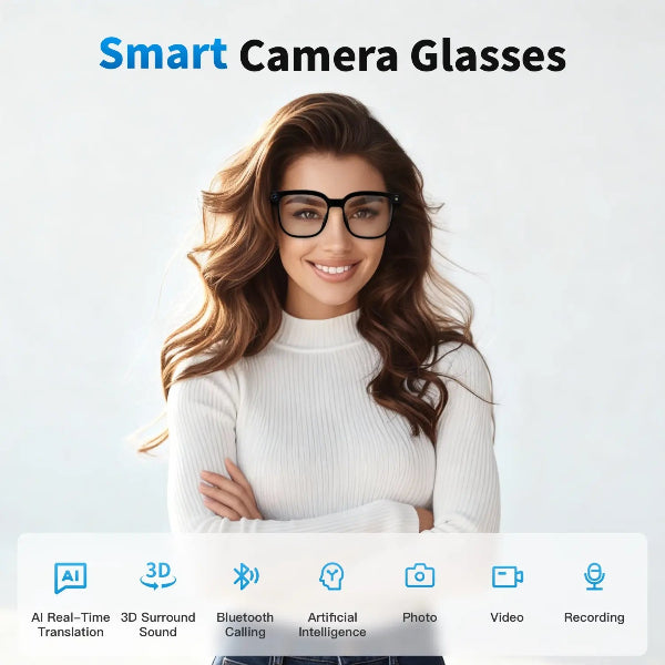 Smart AI Camera Glasses 8MP