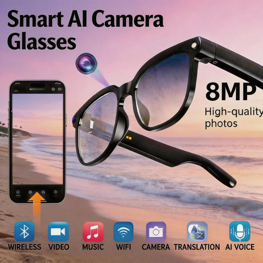 Smart AI Camera Glasses 8MP