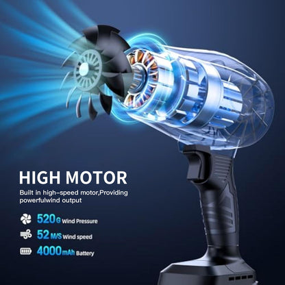 Cordless Leaf Blower Violent Turbo Fan 200W Handheld Super Power Air Duster