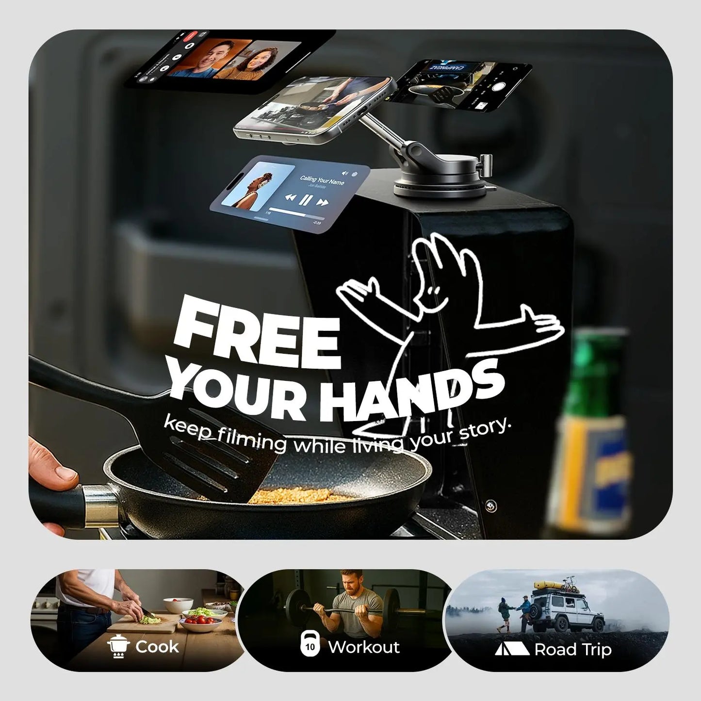 Vacuum Phone Mount for Car Accessories