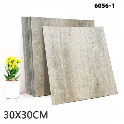 Peel & Stick Wood-Grain Floor Tiles