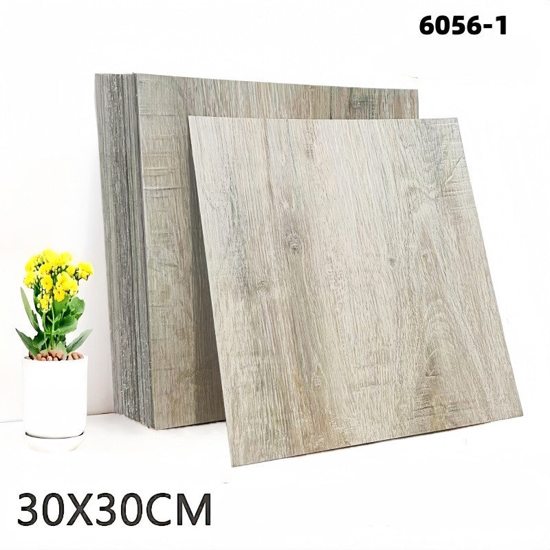 Peel & Stick Wood-Grain Floor Tiles