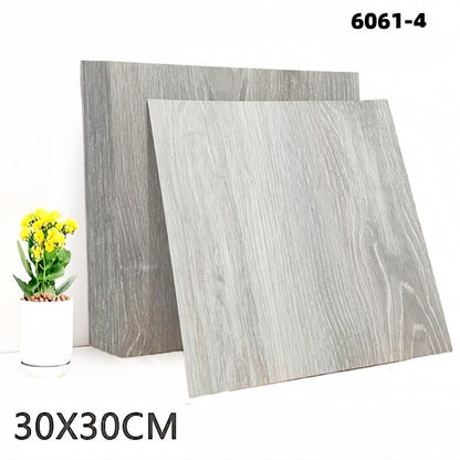 Peel & Stick Wood-Grain Floor Tiles