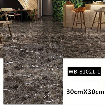 Peel & Stick Marble-Look Floor Tiles