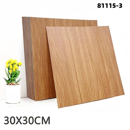 Peel & Stick Wood-Grain Floor Tiles