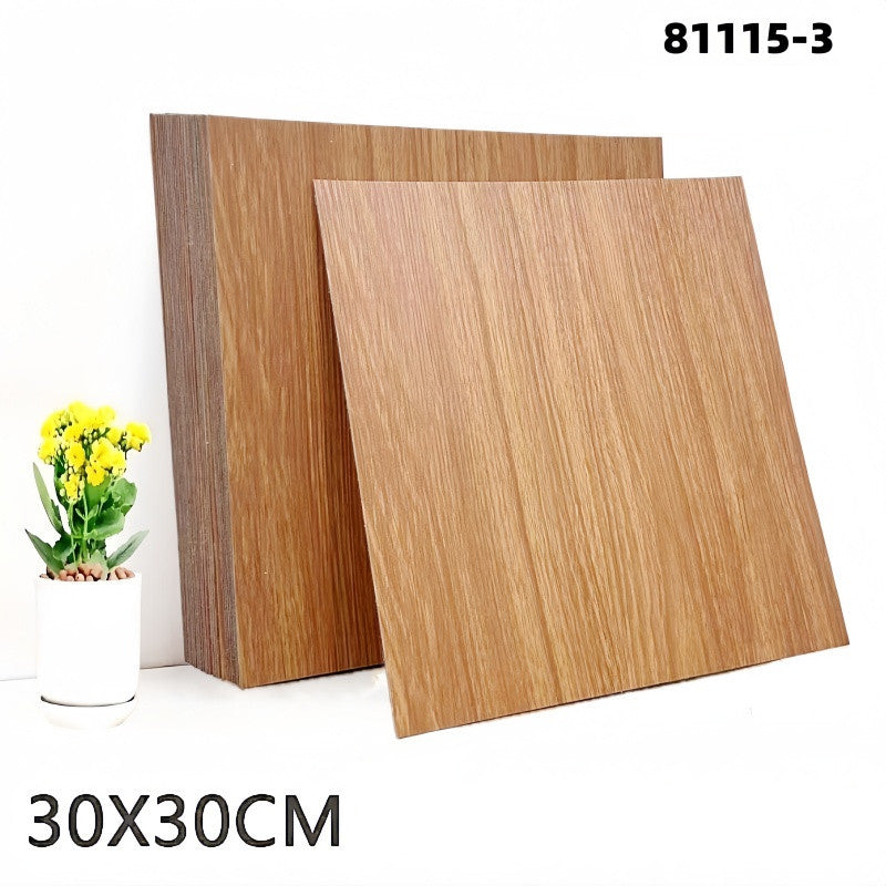 Peel & Stick Wood-Grain Floor Tiles