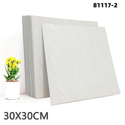 Peel & Stick Wood-Grain Floor Tiles