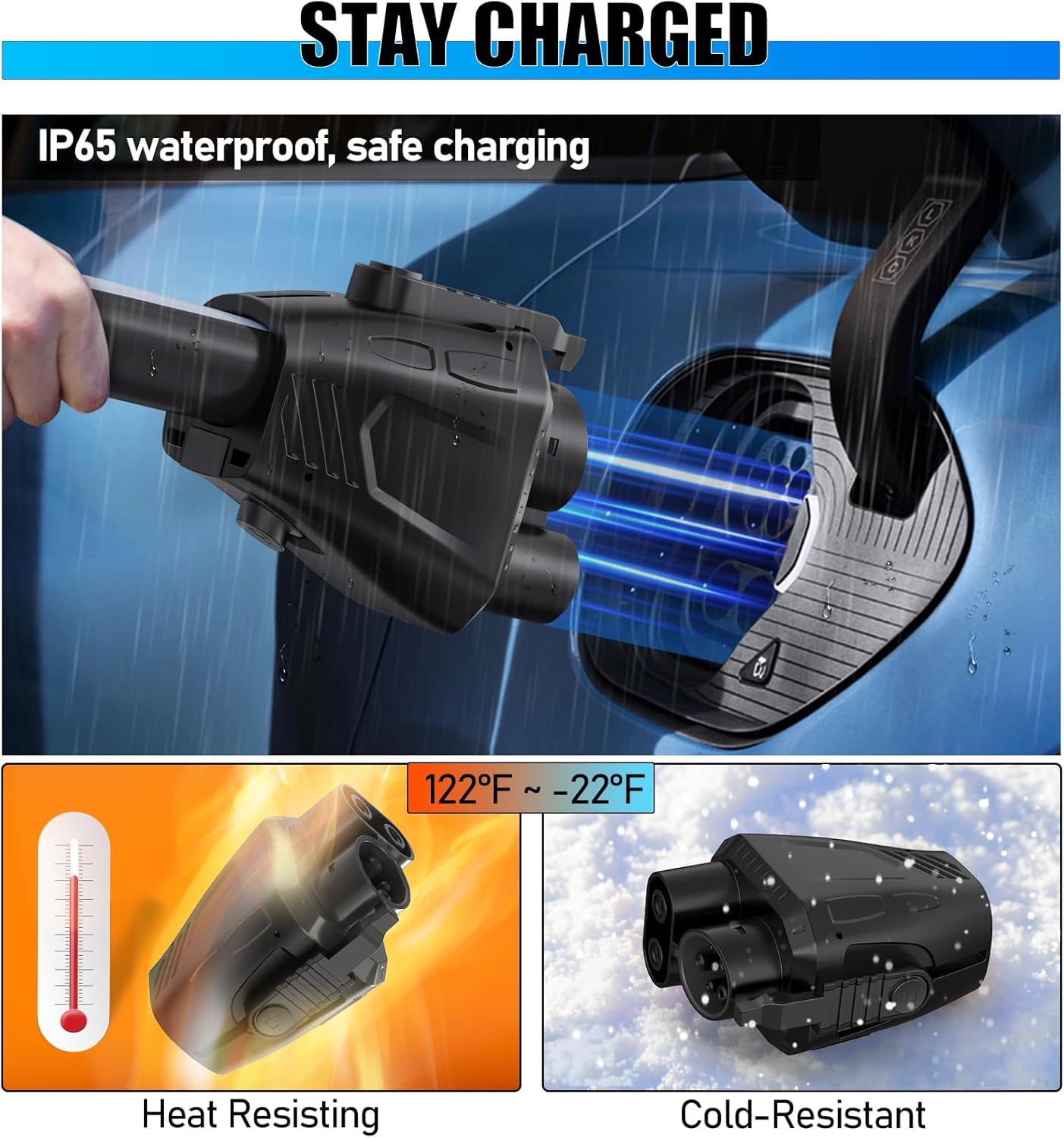 2026 Upgraded for NACS to CCS Adapter, [Max 500A 1000V] Fast Charge Electric Vehicle Charging Adapter, Tesla Supercharger to CCS1 Charger Adapter Compatible with Tesla Superchargers