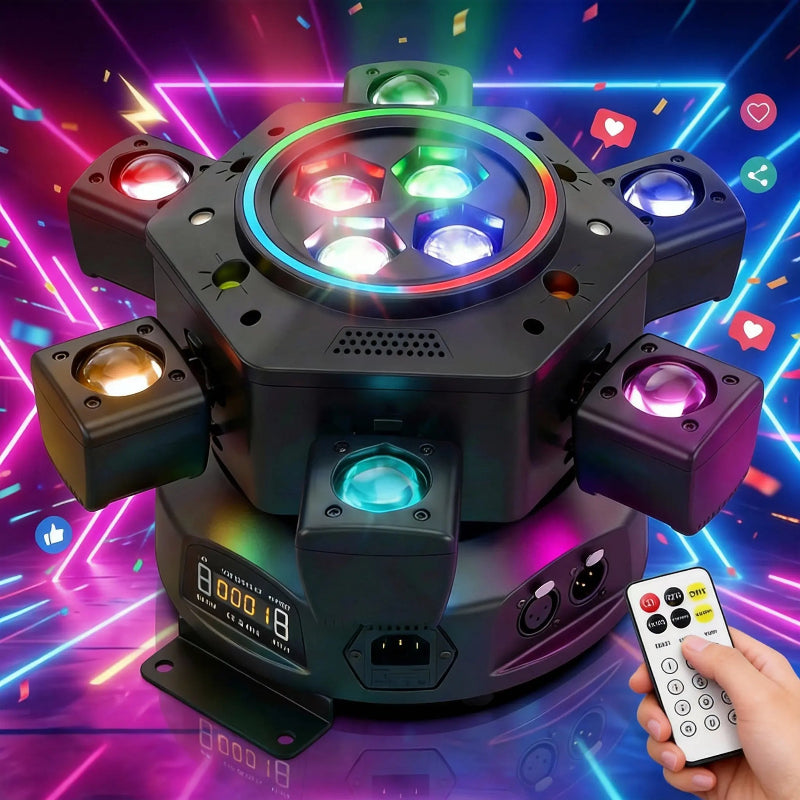 6-in-1 LED RGBW 6-Arm DJ Light for Parties
