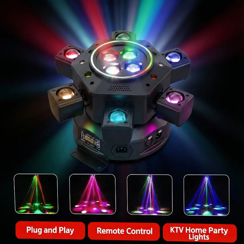 6-in-1 LED RGBW 6-Arm DJ Light for Parties