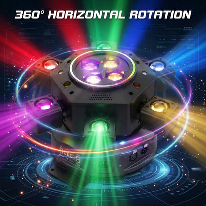 6-in-1 LED RGBW 6-Arm DJ Light for Parties