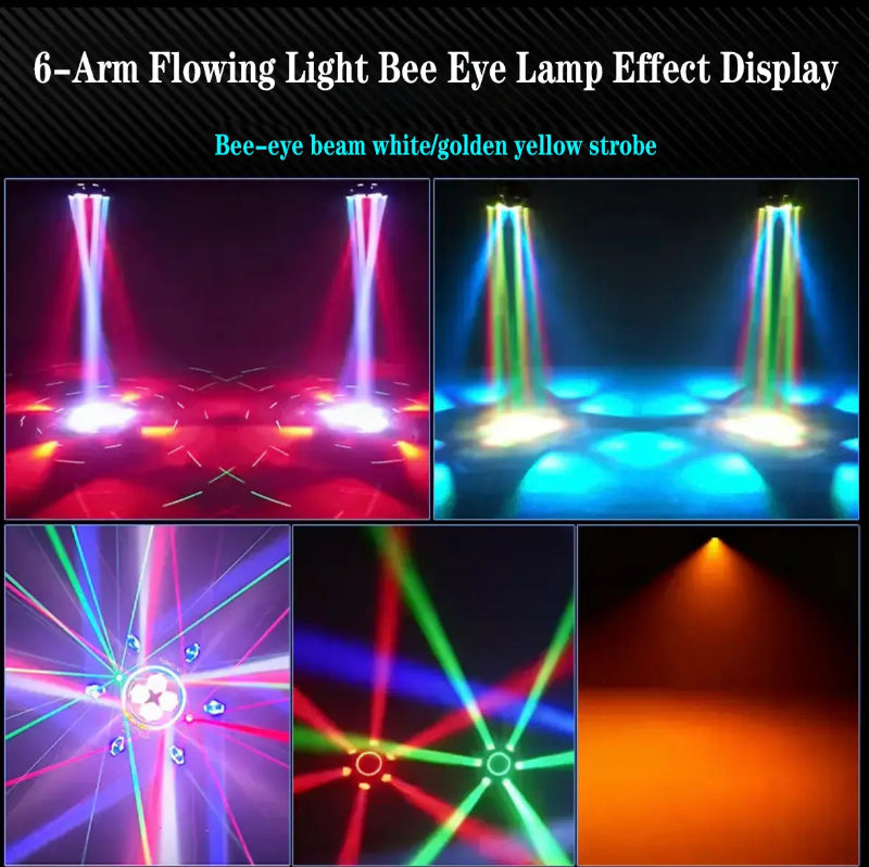 6-in-1 LED RGBW 6-Arm DJ Light for Parties