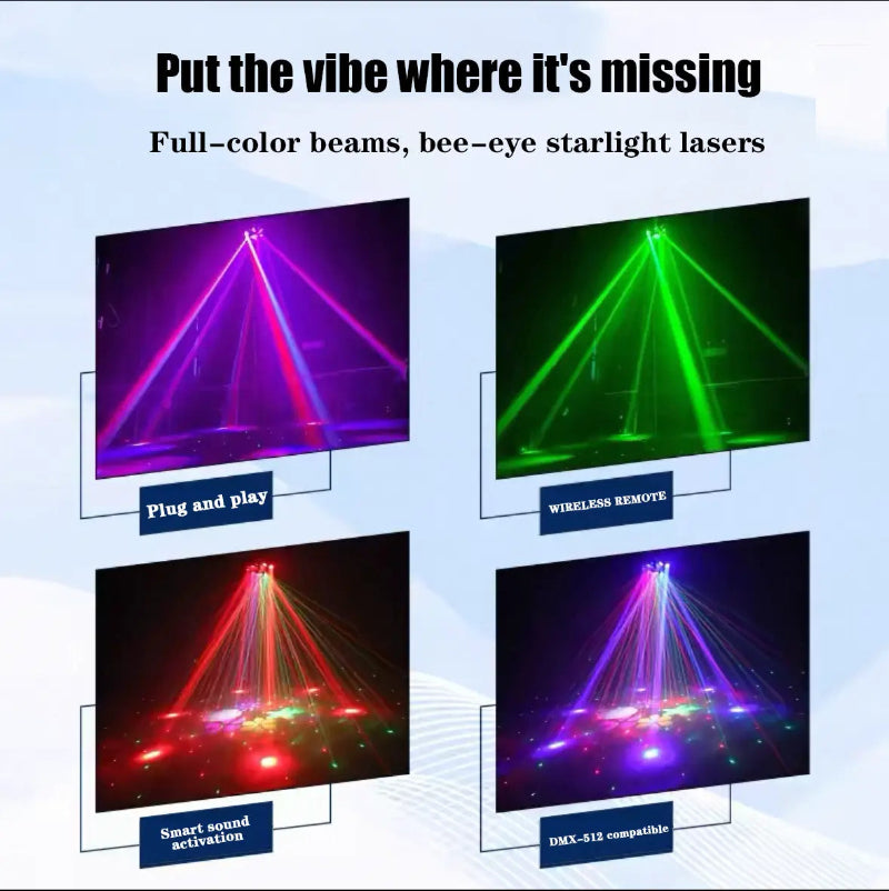 6-in-1 LED RGBW 6-Arm DJ Light for Parties