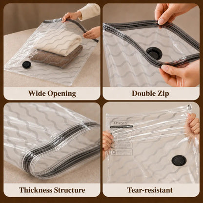 Cordless Travel Vacuum Bag Set — Rechargeable Pump