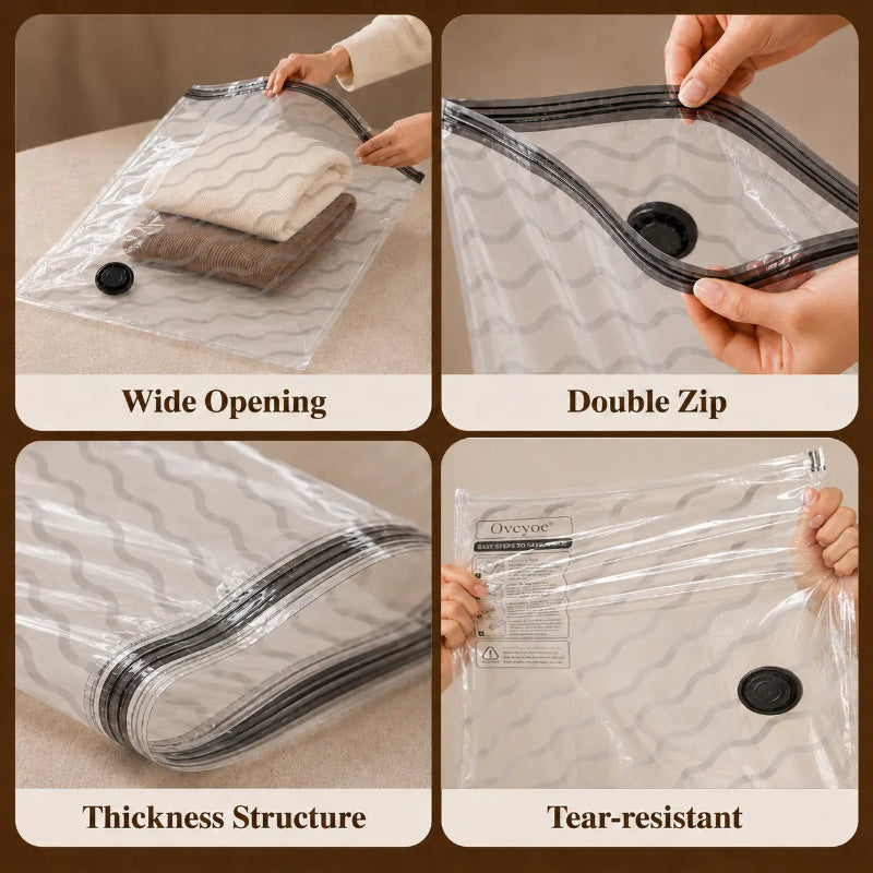 Cordless Travel Vacuum Bag Set — Rechargeable Pump