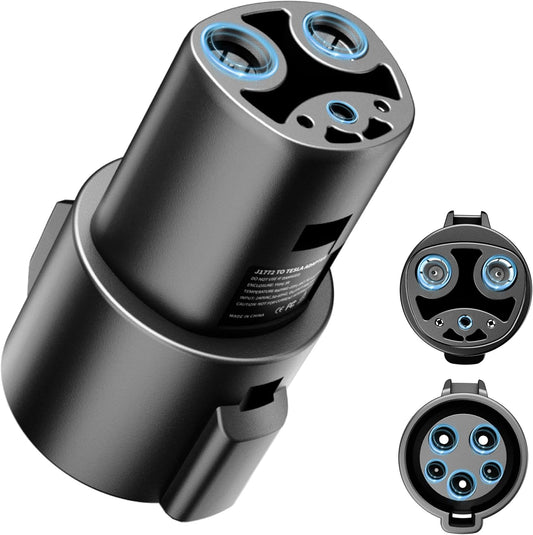 J1772 to Tesla Adapter for Tesla Model 3/Y/X/S & Cybertruck EV Charging Connector with SAE J1772 Level 1 Level 2 Stations Max 80A/250V Fast Charging IP65 Waterproof UL 2251 CE Certified