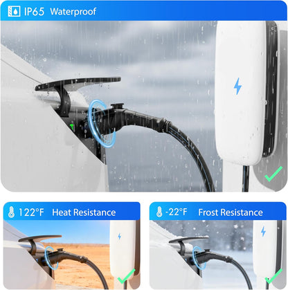 J1772 to Tesla Adapter for Tesla Model 3/Y/X/S & Cybertruck EV Charging Connector with SAE J1772 Level 1 Level 2 Stations Max 80A/250V Fast Charging IP65 Waterproof UL 2251 CE Certified