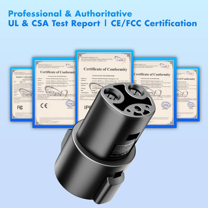 J1772 to Tesla Adapter for Tesla Model 3/Y/X/S & Cybertruck EV Charging Connector with SAE J1772 Level 1 Level 2 Stations Max 80A/250V Fast Charging IP65 Waterproof UL 2251 CE Certified