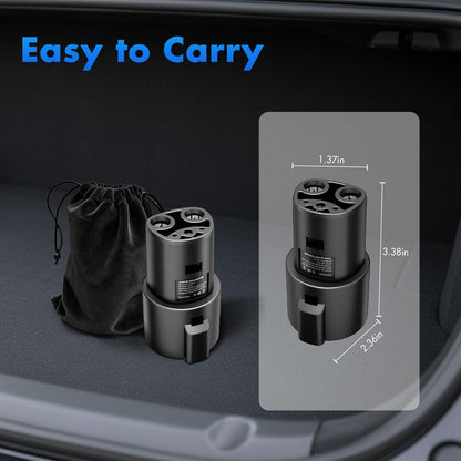 J1772 to Tesla Adapter for Tesla Model 3/Y/X/S & Cybertruck EV Charging Connector with SAE J1772 Level 1 Level 2 Stations Max 80A/250V Fast Charging IP65 Waterproof UL 2251 CE Certified