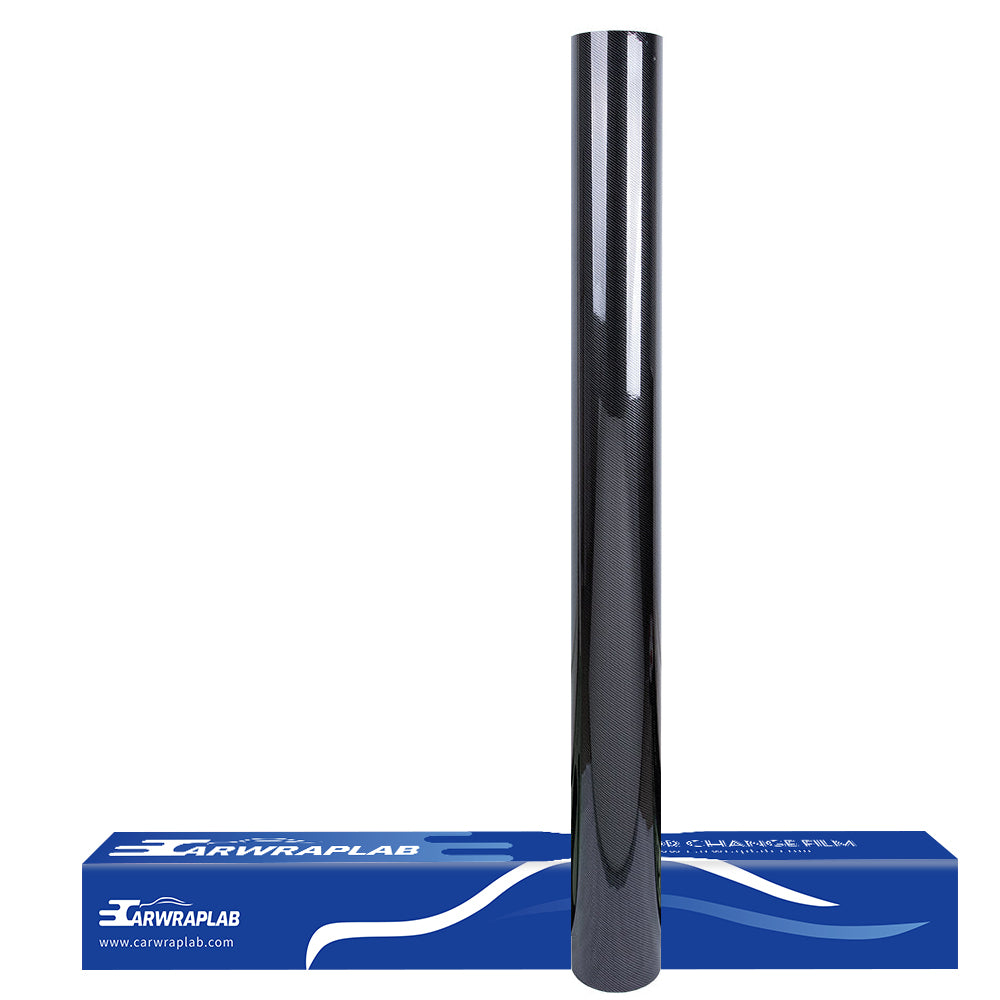 Silver Black Carbon Fiber Vinyl Wrap